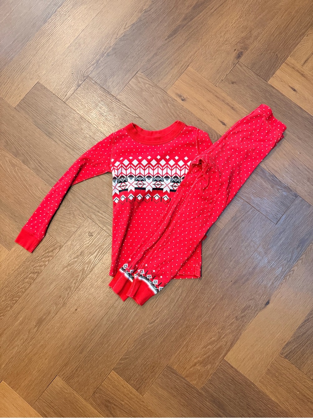 Hanna Andersson Christmas Fair Isle Pajamas 110 US 5 Organic Cotton